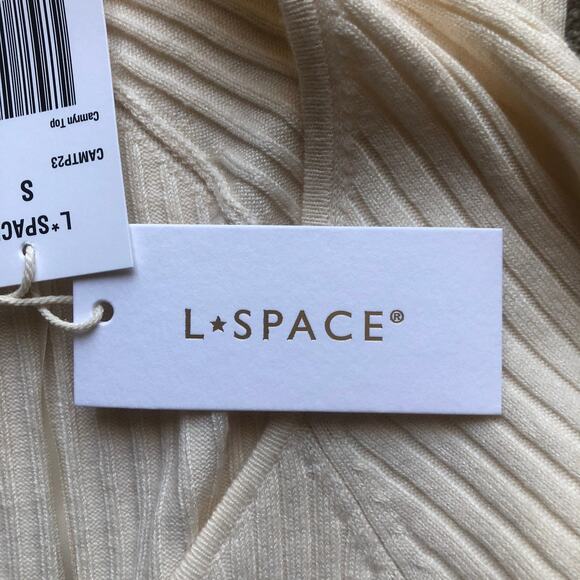 L Space Camryn Top Ivory Ribbed Sweater Long Sleeve Women's Size Small NWT - Picture 11 of 16